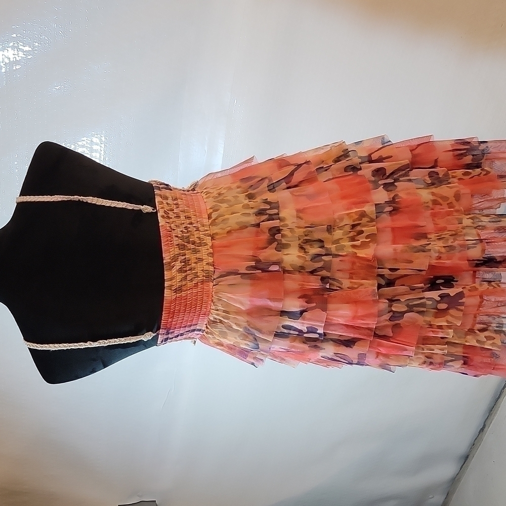 RUFFLED Crochet Multi-Color Dress S Small - Picture 5 of 13